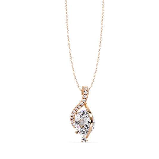 Round & Oval Cut Lab Grown Diamond Unique Pendant Necklace - HIGHCARAT DIAMONDS