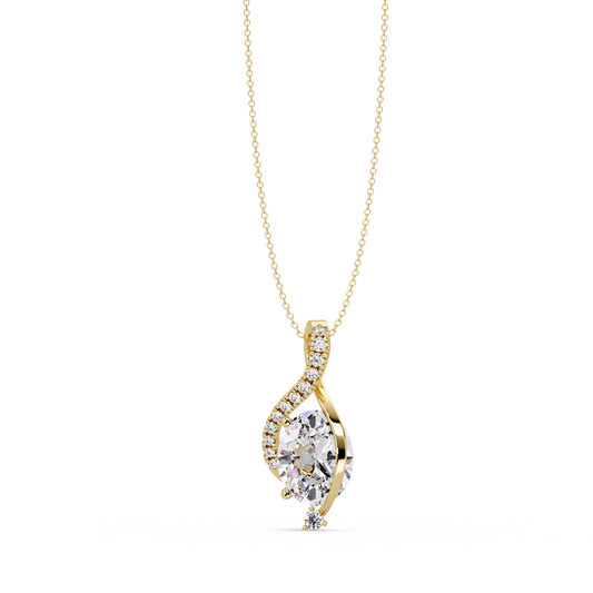 Round & Oval Cut Lab Grown Diamond Unique Pendant Necklace - HIGHCARAT DIAMONDS