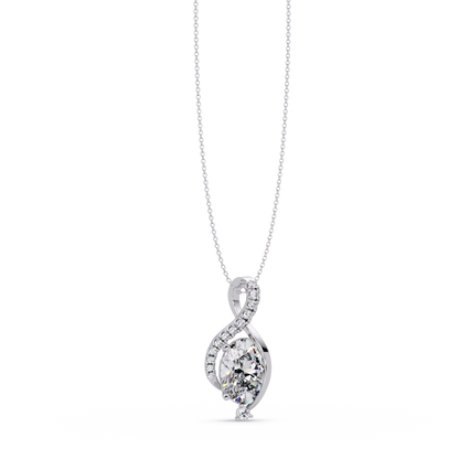 Round & Oval Cut Lab Grown Diamond Unique Pendant Necklace - HIGHCARAT DIAMONDS