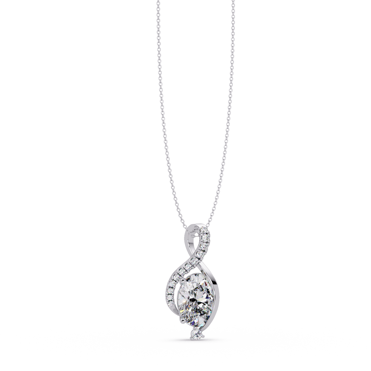 Round & Oval Cut Lab Grown Diamond Unique Pendant Necklace - HIGHCARAT DIAMONDS