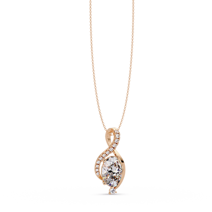 Round & Oval Cut Lab Grown Diamond Unique Pendant Necklace - HIGHCARAT DIAMONDS