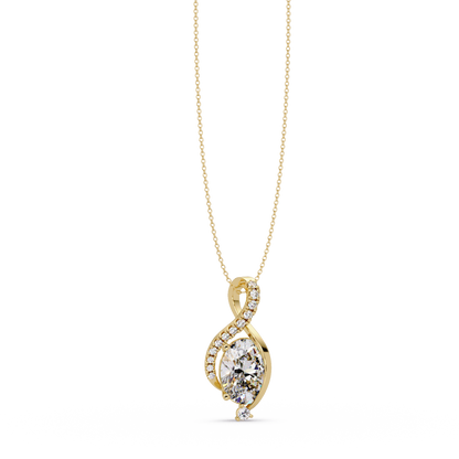 Round & Oval Cut Lab Grown Diamond Unique Pendant Necklace - HIGHCARAT DIAMONDS