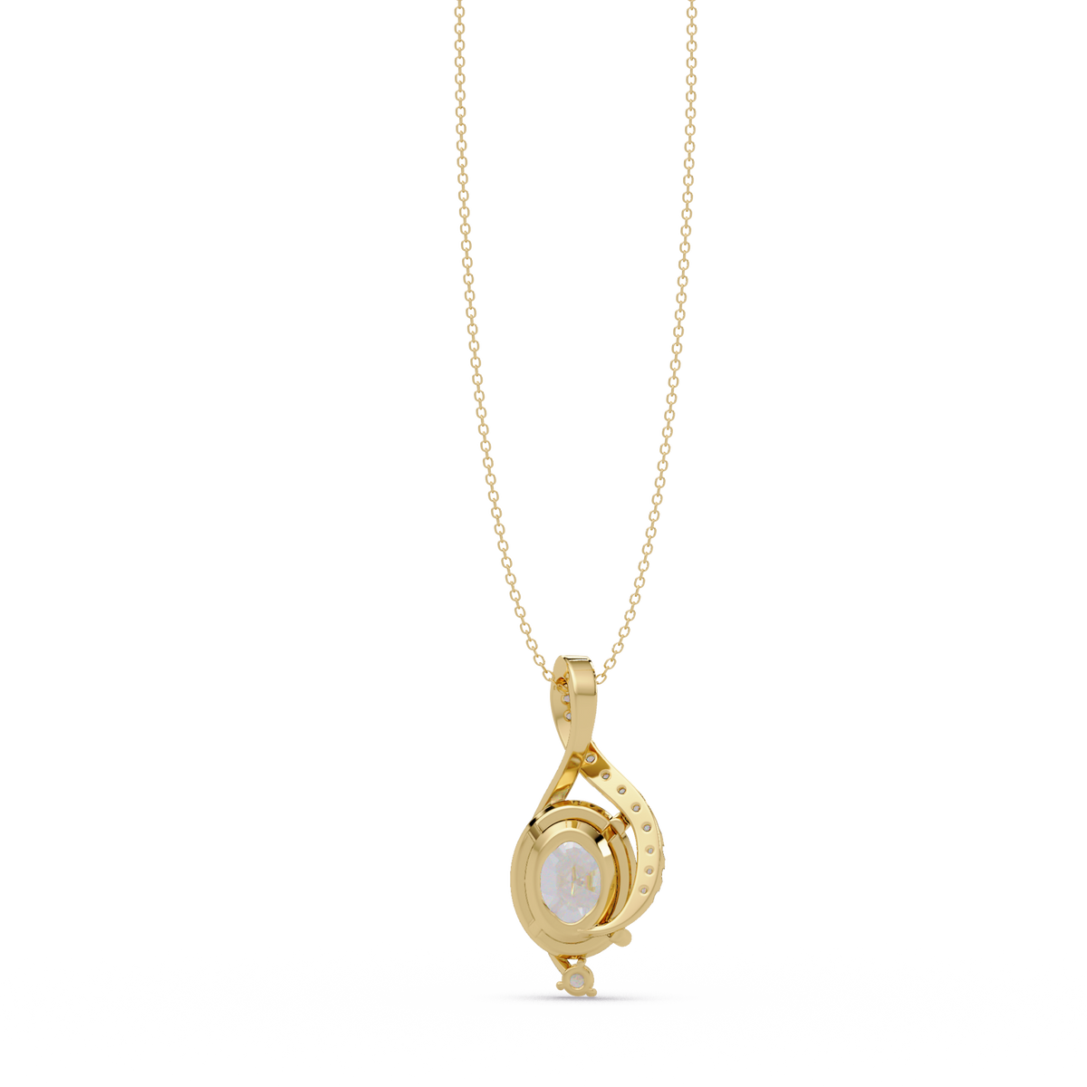 Round & Oval Cut Lab Grown Diamond Unique Pendant Necklace - HIGHCARAT DIAMONDS