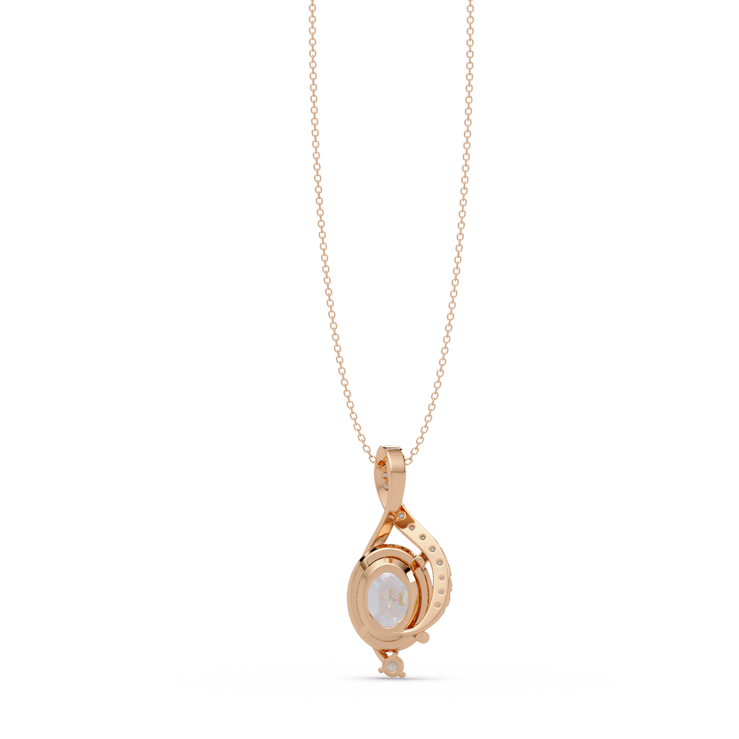 Round & Oval Cut Lab Grown Diamond Unique Pendant Necklace - HIGHCARAT DIAMONDS