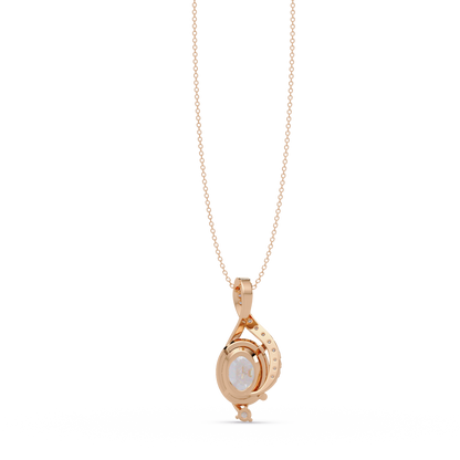 Round & Oval Cut Lab Grown Diamond Unique Pendant Necklace - HIGHCARAT DIAMONDS