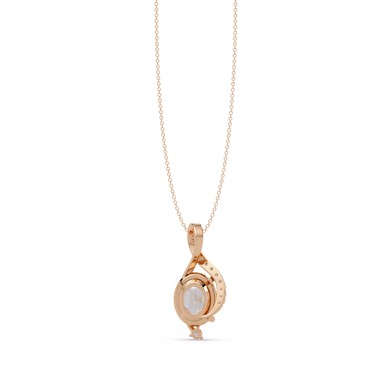 Round & Oval Cut Lab Grown Diamond Unique Pendant Necklace - HIGHCARAT DIAMONDS