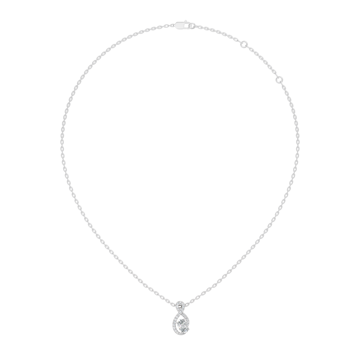Round, Oval Lab Grown Diamond Minimalist Pendant Necklace  Elegant Daily Fashion - HIGHCARAT DIAMONDS