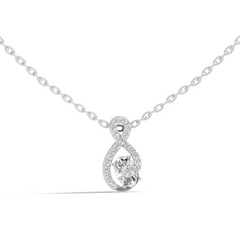 Round, Oval Lab Grown Diamond Minimalist Pendant Necklace  Elegant Daily Fashion - HIGHCARAT DIAMONDS