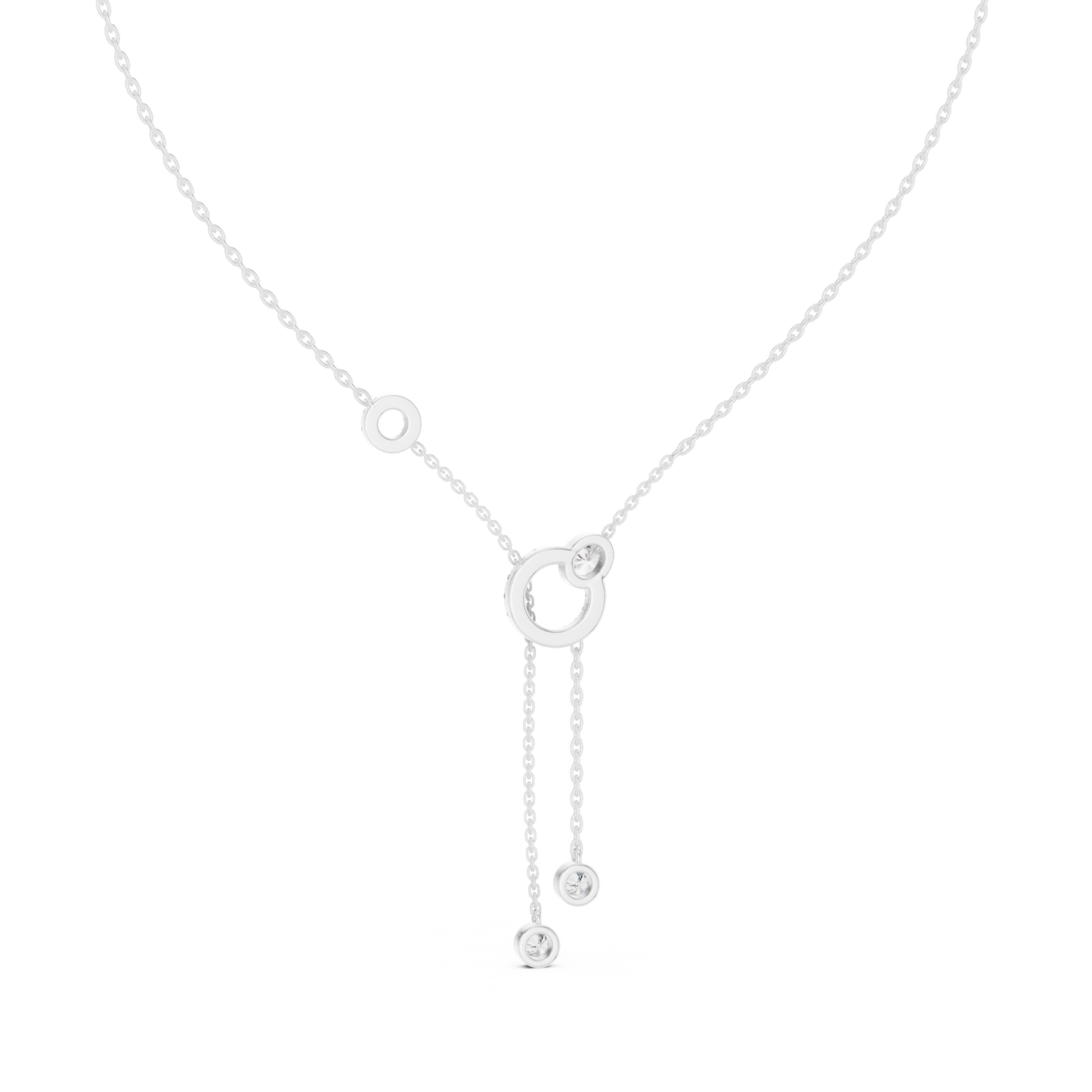 Round And Oval Shape Lab Grown & Natural Diamond 14k Solid Rose Gold Party Wear Women Diamond Necklace - HIGHCARAT DIAMONDS