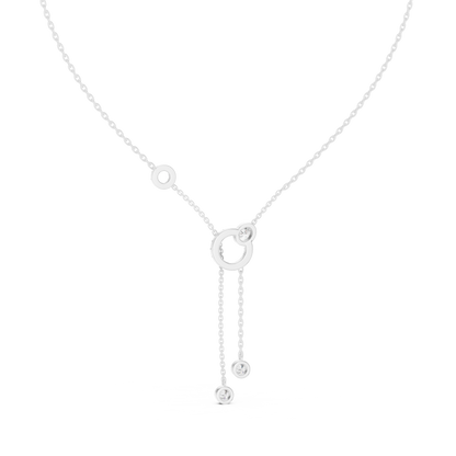 Round And Oval Shape Lab Grown & Natural Diamond 14k Solid Rose Gold Party Wear Women Diamond Necklace - HIGHCARAT DIAMONDS