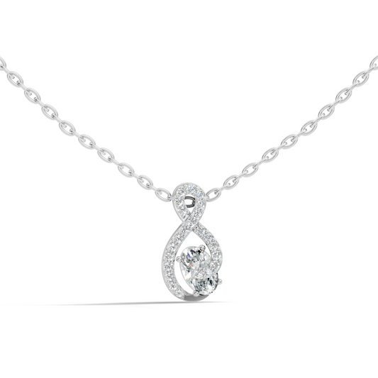 Round, Oval Lab Grown Diamond Minimalist Pendant Necklace  Elegant Daily Fashion
