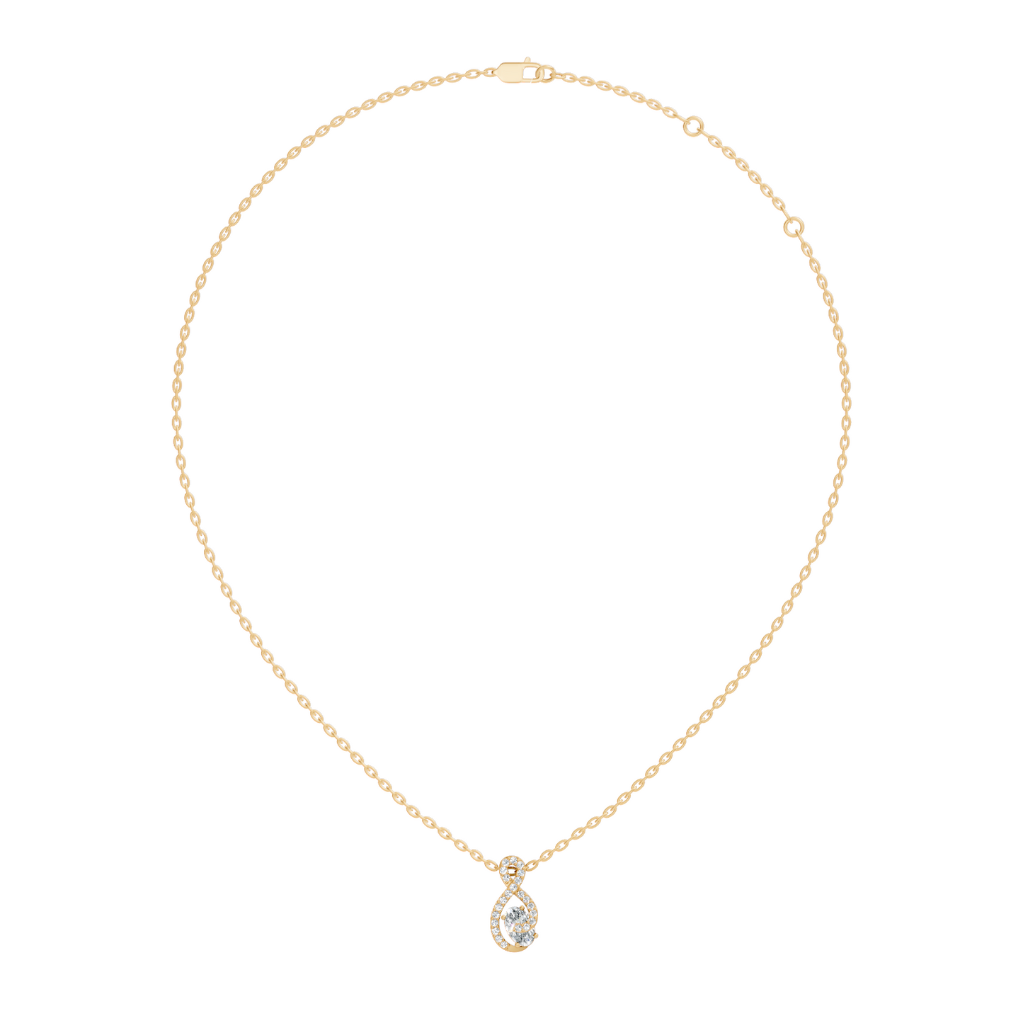 Round, Oval Lab Grown Diamond Minimalist Pendant Necklace  Elegant Daily Fashion