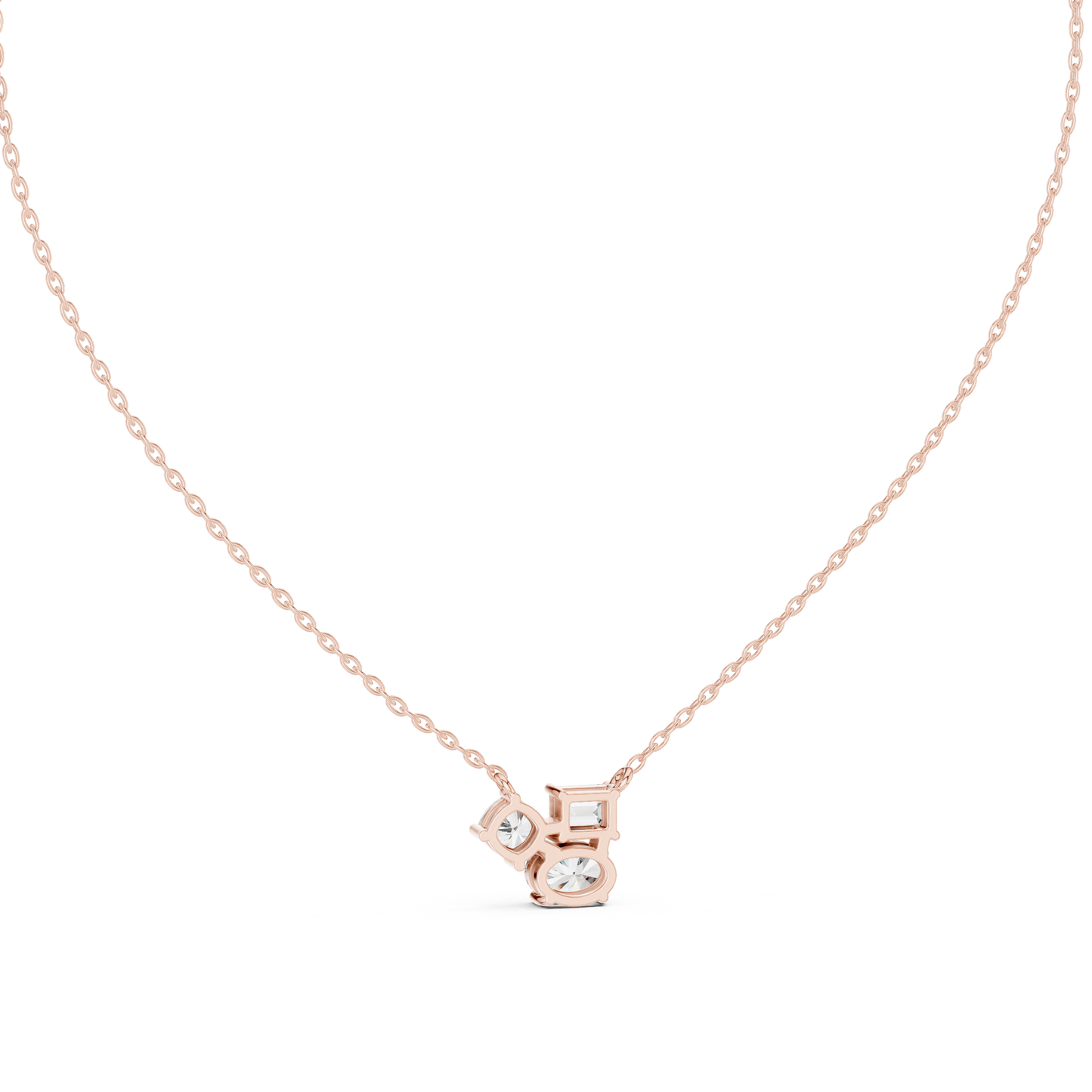 Cushion, Emerald & Oval Shape 1.73 Ct Lab Grown Three Stone Classic Solitaire Diamond Pendant For Her - HIGHCARAT DIAMONDS