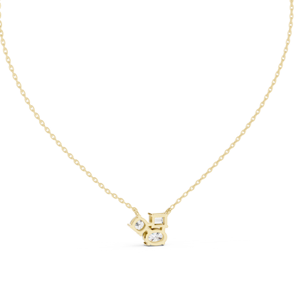 Cushion, Emerald & Oval Shape 1.73 Ct Lab Grown Three Stone Classic Solitaire Diamond Pendant For Her - HIGHCARAT DIAMONDS