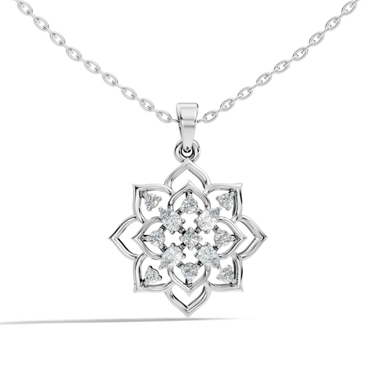 Vintage Inspired 14K Gold Pear Cut Diamond Necklace Pendant Anniversary Gift For Her - HIGHCARAT DIAMONDS