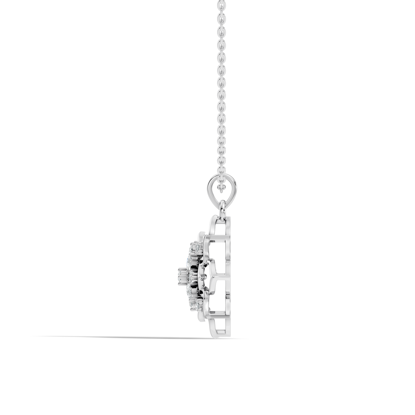 Vintage Inspired 14K Gold Pear Cut Diamond Necklace Pendant Anniversary Gift For Her - HIGHCARAT DIAMONDS
