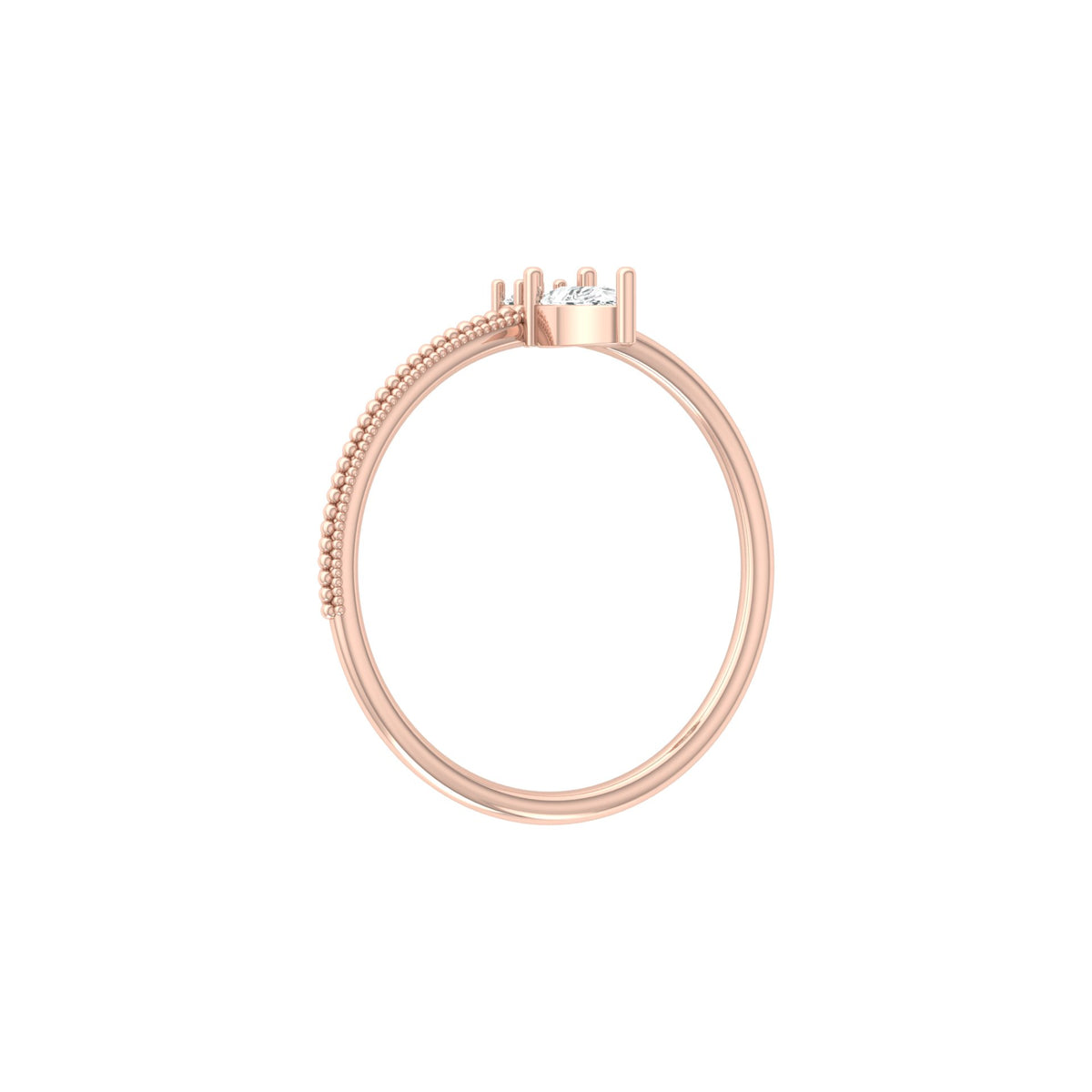 Round & Pear Cut Lab-Grown Diamond Promise Ring - HIGHCARAT DIAMONDS
