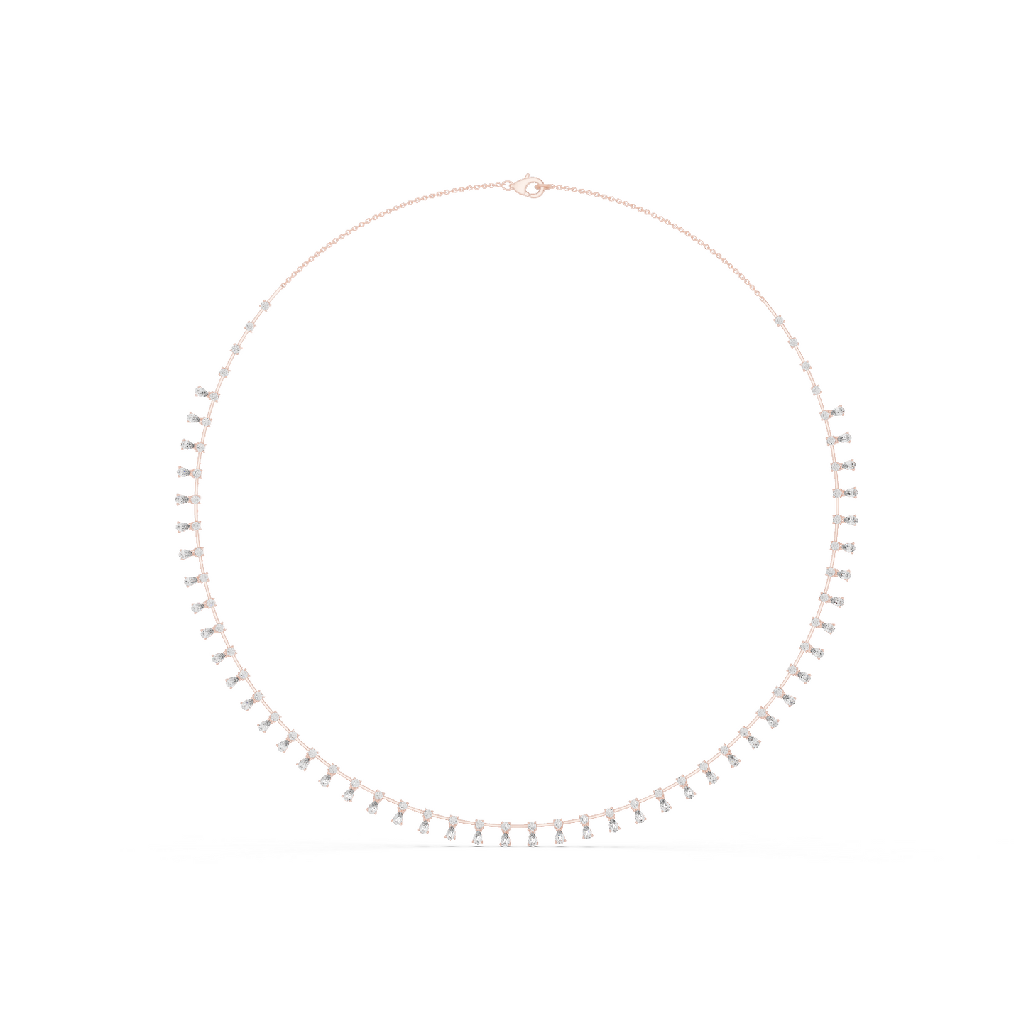 Pear & Round Shapes 5.80 Ct Lab Grown And Natural Diamond Vintage Daily Wear Diamond Necklace For Girl - HIGHCARAT DIAMONDS