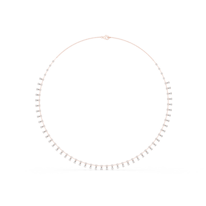 Pear & Round Shapes 5.80 Ct Lab Grown And Natural Diamond Vintage Daily Wear Diamond Necklace For Girl - HIGHCARAT DIAMONDS