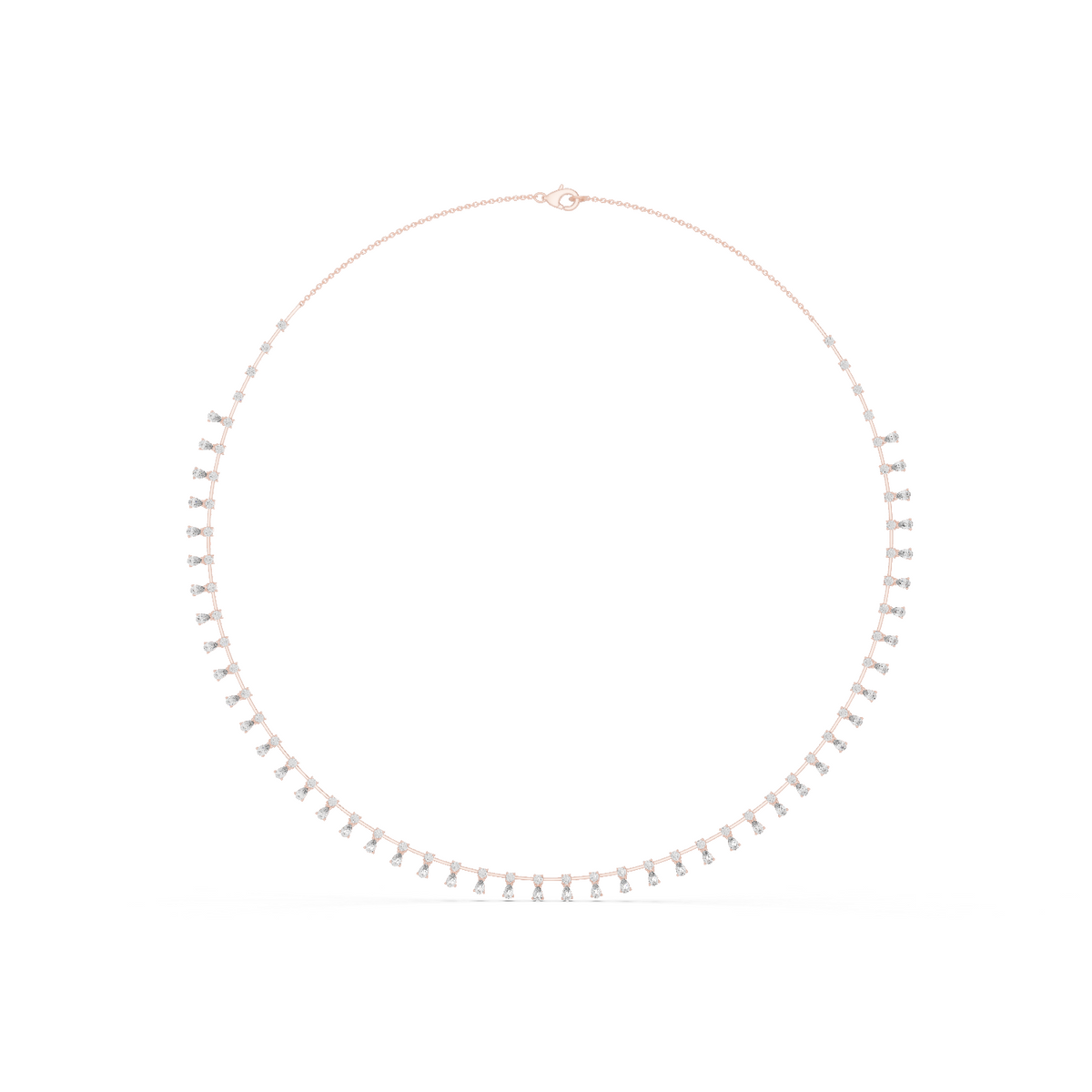 Pear & Round Shapes 5.80 Ct Lab Grown And Natural Diamond Vintage Daily Wear Diamond Necklace For Girl - HIGHCARAT DIAMONDS