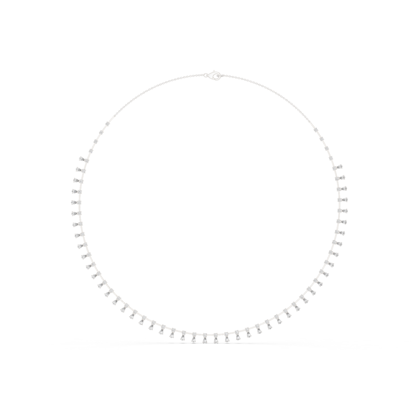 Pear & Round Shapes 5.80 Ct Lab Grown And Natural Diamond Vintage Daily Wear Diamond Necklace For Girl - HIGHCARAT DIAMONDS