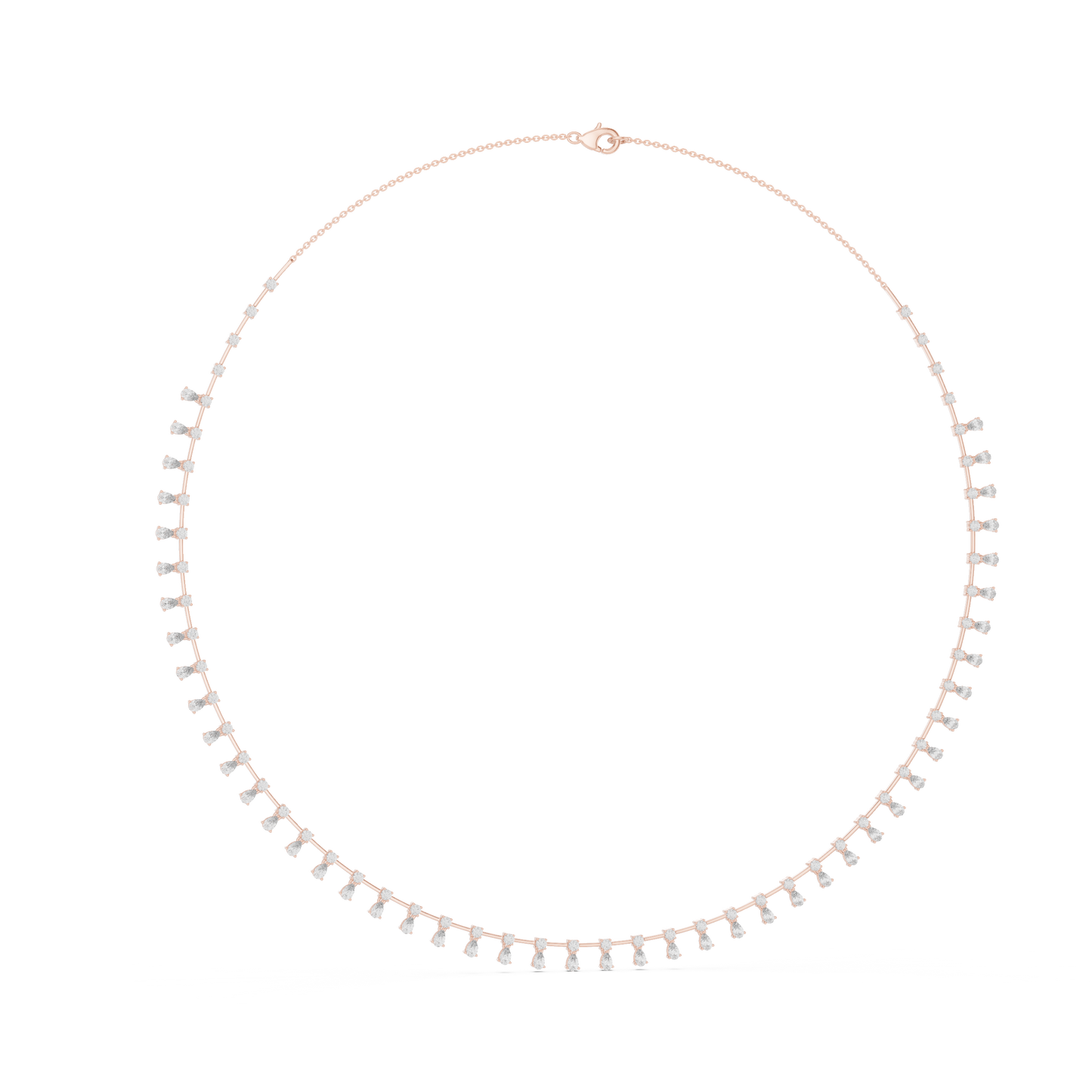 Pear & Round Shapes 5.80 Ct Lab Grown And Natural Diamond Vintage Daily Wear Diamond Necklace For Girl - HIGHCARAT DIAMONDS