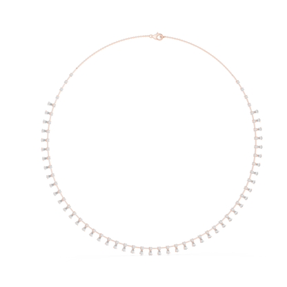 Pear & Round Shapes 5.80 Ct Lab Grown And Natural Diamond Vintage Daily Wear Diamond Necklace For Girl - HIGHCARAT DIAMONDS