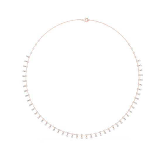 Pear & Round Shapes 5.80 Ct Lab Grown And Natural Diamond Vintage Daily Wear Diamond Necklace For Girl - HIGHCARAT DIAMONDS