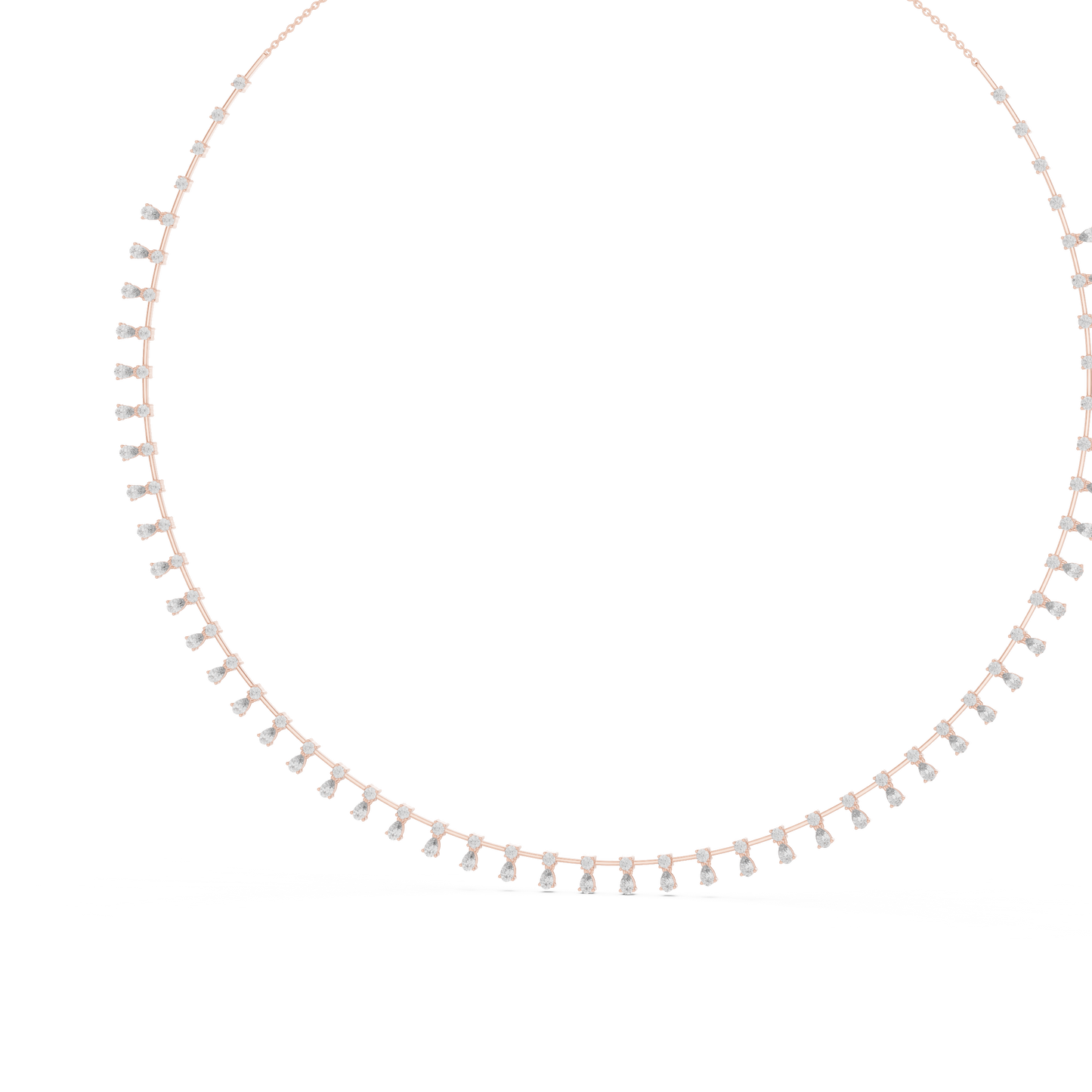 Pear & Round Shapes 5.80 Ct Lab Grown And Natural Diamond Vintage Daily Wear Diamond Necklace For Girl - HIGHCARAT DIAMONDS