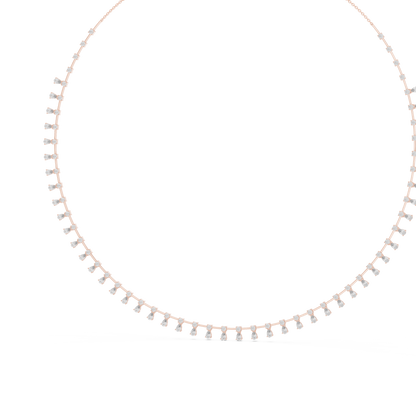 Pear & Round Shapes 5.80 Ct Lab Grown And Natural Diamond Vintage Daily Wear Diamond Necklace For Girl - HIGHCARAT DIAMONDS