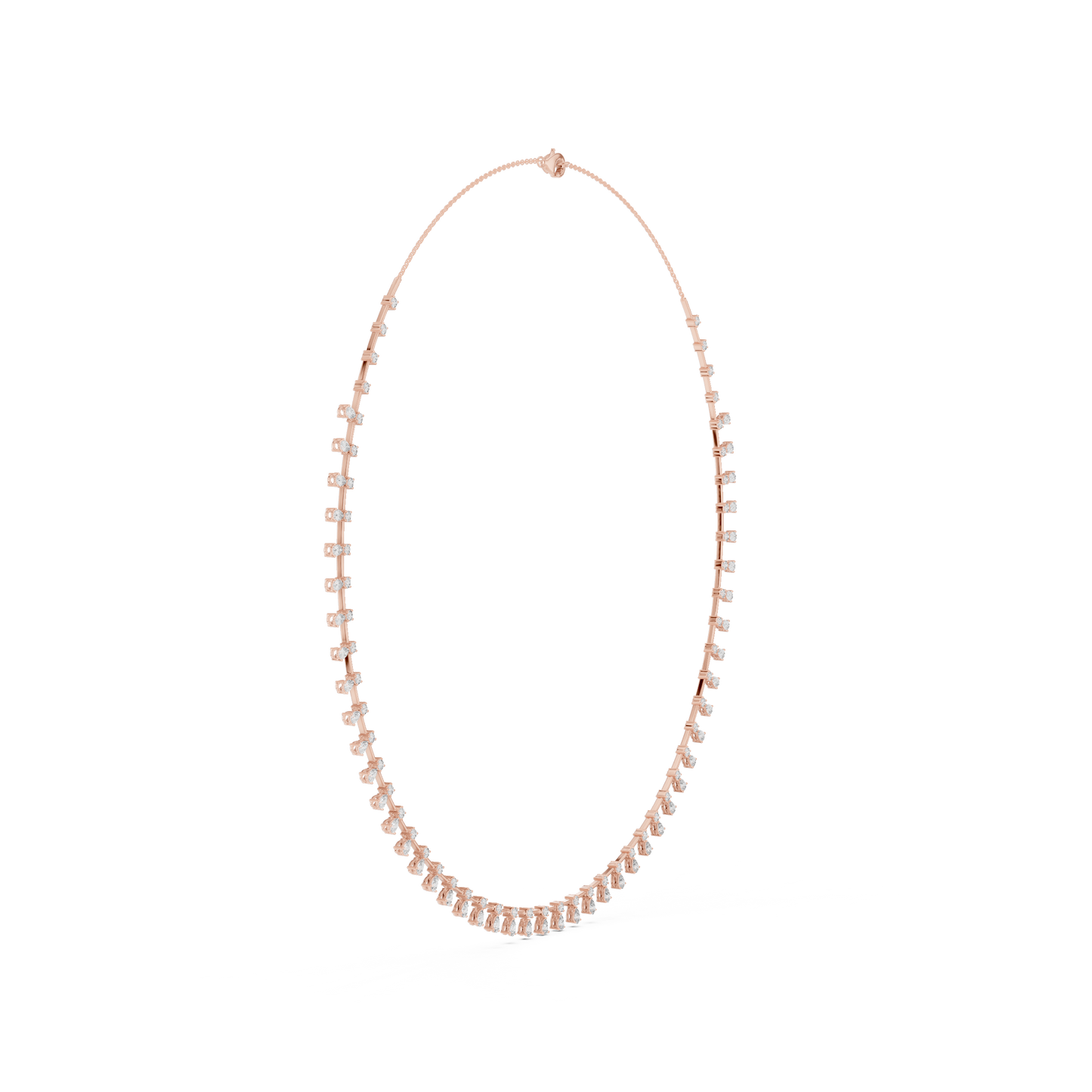Pear & Round Shapes 5.80 Ct Lab Grown And Natural Diamond Vintage Daily Wear Diamond Necklace For Girl - HIGHCARAT DIAMONDS