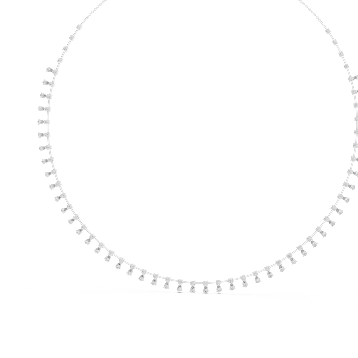 Pear & Round Shapes 5.80 Ct Lab Grown And Natural Diamond Vintage Daily Wear Diamond Necklace For Girl - HIGHCARAT DIAMONDS