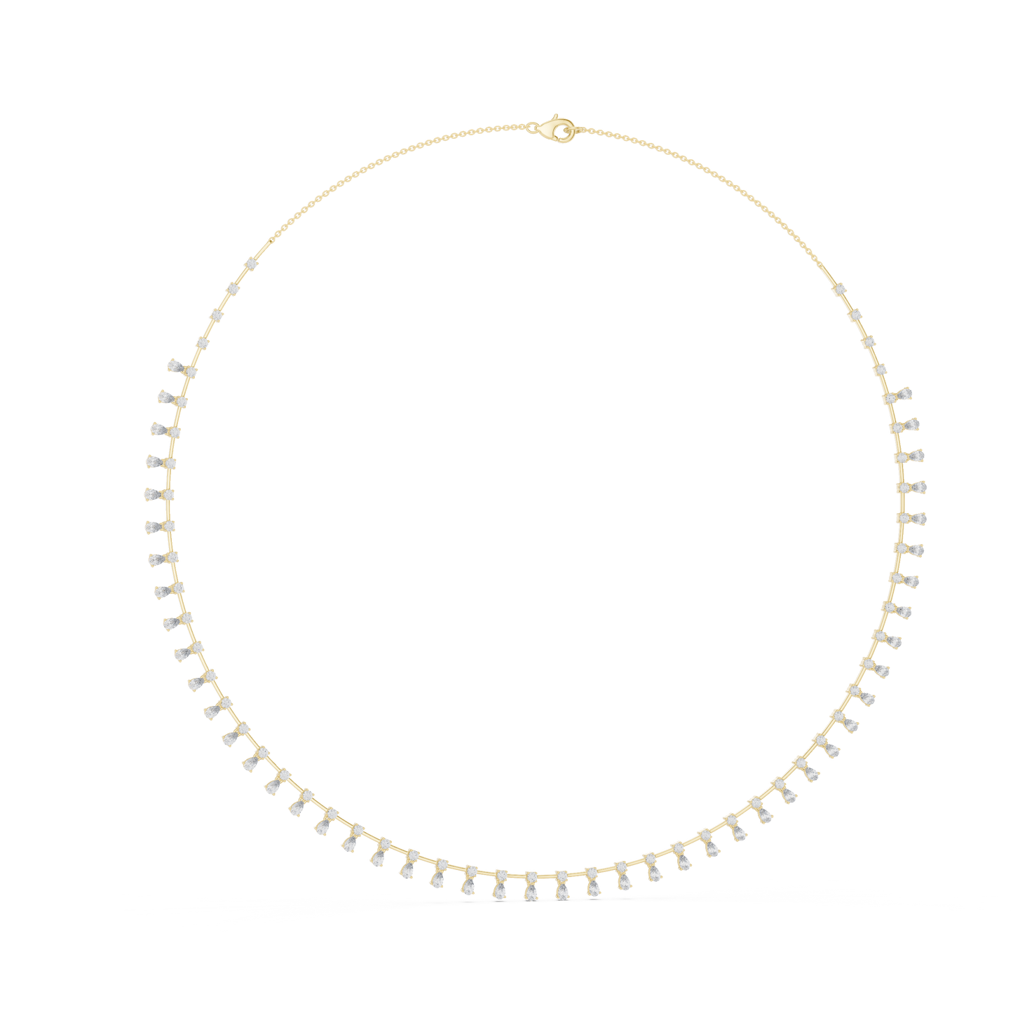 Pear & Round Shapes 5.80 Ct Lab Grown And Natural Diamond Vintage Daily Wear Diamond Necklace For Girl - HIGHCARAT DIAMONDS