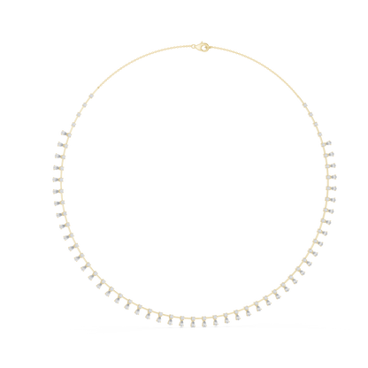 Pear & Round Shapes 5.80 Ct Lab Grown And Natural Diamond Vintage Daily Wear Diamond Necklace For Girl - HIGHCARAT DIAMONDS