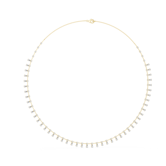 Pear & Round Shapes 5.80 Ct Lab Grown And Natural Diamond Vintage Daily Wear Diamond Necklace For Girl - HIGHCARAT DIAMONDS