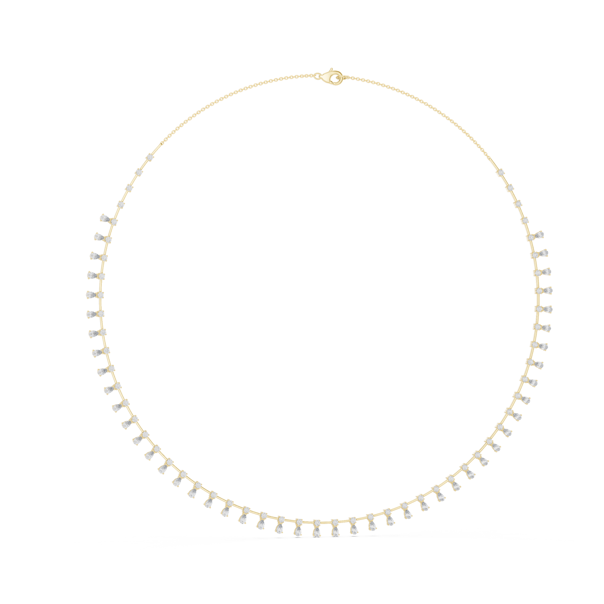 Pear & Round Shapes 5.80 Ct Lab Grown And Natural Diamond Vintage Daily Wear Diamond Necklace For Girl - HIGHCARAT DIAMONDS