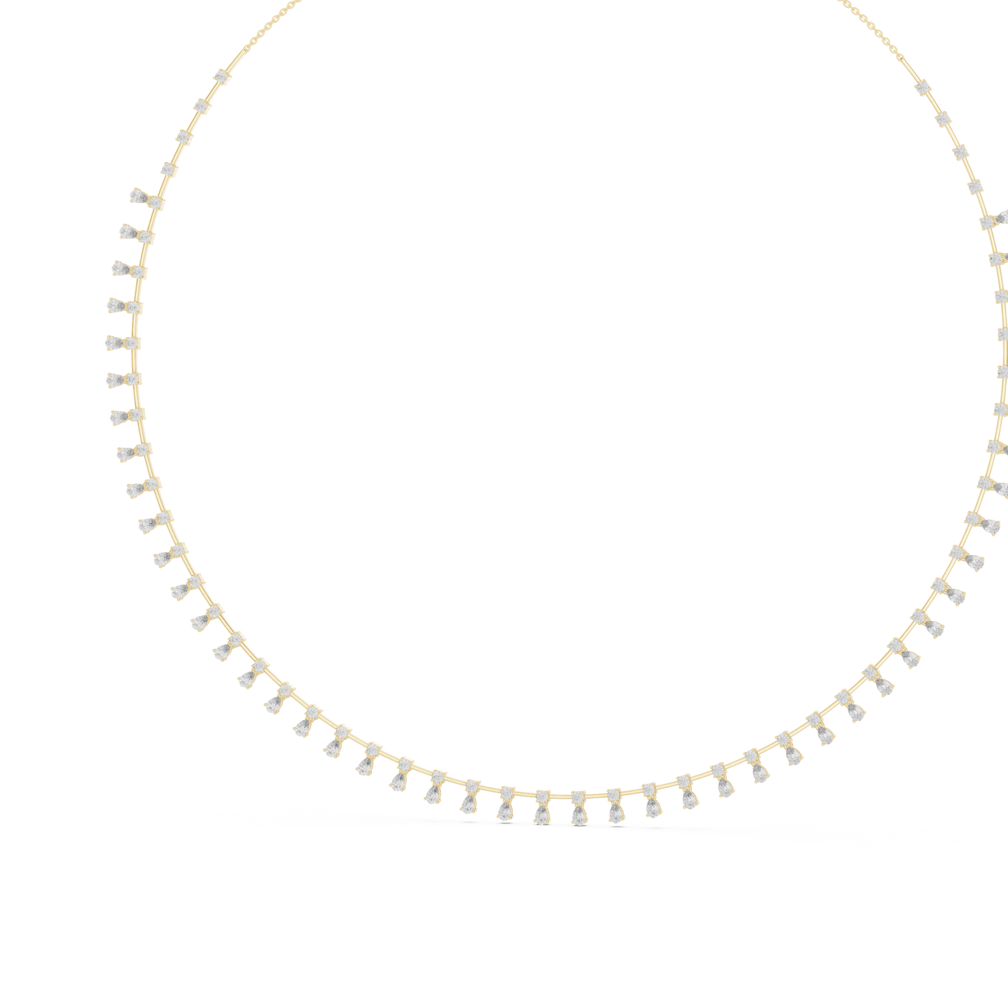 Pear & Round Shapes 5.80 Ct Lab Grown And Natural Diamond Vintage Daily Wear Diamond Necklace For Girl - HIGHCARAT DIAMONDS