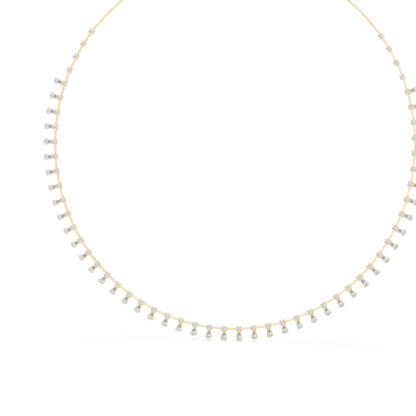 Pear & Round Shapes 5.80 Ct Lab Grown And Natural Diamond Vintage Daily Wear Diamond Necklace For Girl - HIGHCARAT DIAMONDS