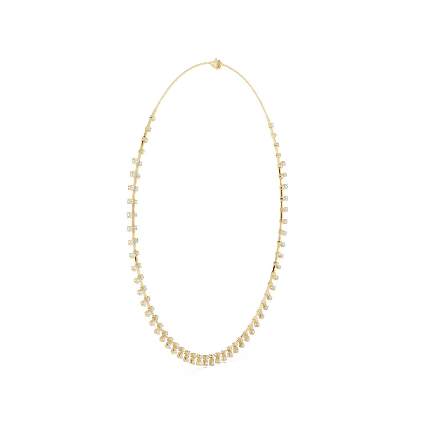 Pear & Round Shapes 5.80 Ct Lab Grown And Natural Diamond Vintage Daily Wear Diamond Necklace For Girl - HIGHCARAT DIAMONDS