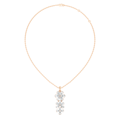 4.13 Ct Round & Pear Shape Lab Grow Diamond Classic New Vintage Style Diamond Pendant For Her - HIGHCARAT DIAMONDS