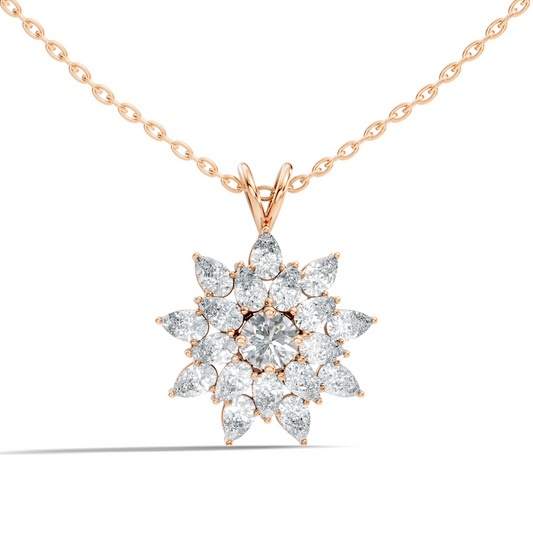 Elegant 3.67 CT Lab Diamond Pendant Necklace Pear Cut Colorless Vintage Gift for Her - HIGHCARAT DIAMONDS