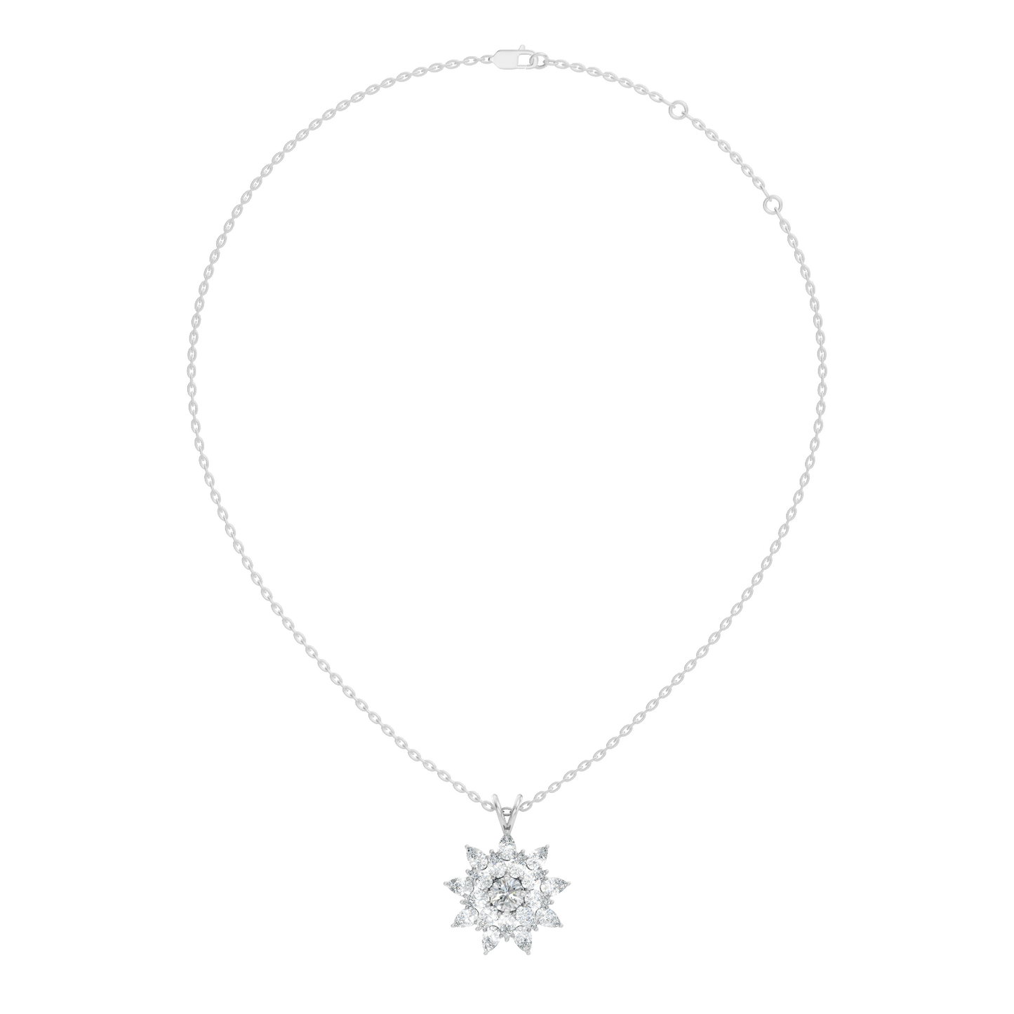 Elegant 3.67 CT Lab Diamond Pendant Necklace Pear Cut Colorless Vintage Gift for Her - HIGHCARAT DIAMONDS