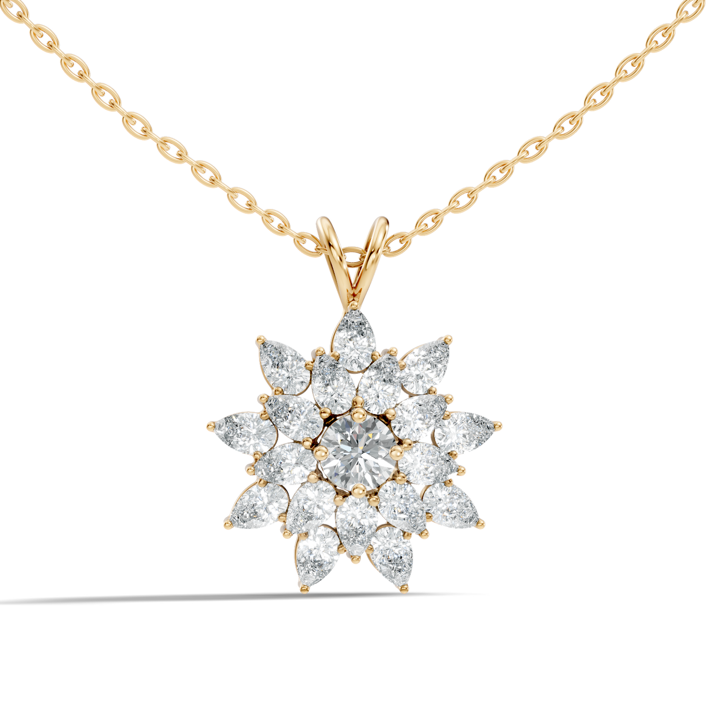 Elegant 3.67 CT Lab Diamond Pendant Necklace Pear Cut Colorless Vintage Gift for Her - HIGHCARAT DIAMONDS
