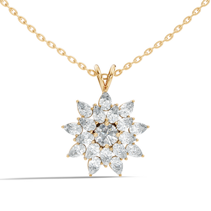 Elegant 3.67 CT Lab Diamond Pendant Necklace Pear Cut Colorless Vintage Gift for Her - HIGHCARAT DIAMONDS