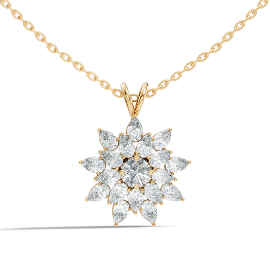 Elegant 3.67 CT Lab Diamond Pendant Necklace Pear Cut Colorless Vintage Gift for Her - HIGHCARAT DIAMONDS