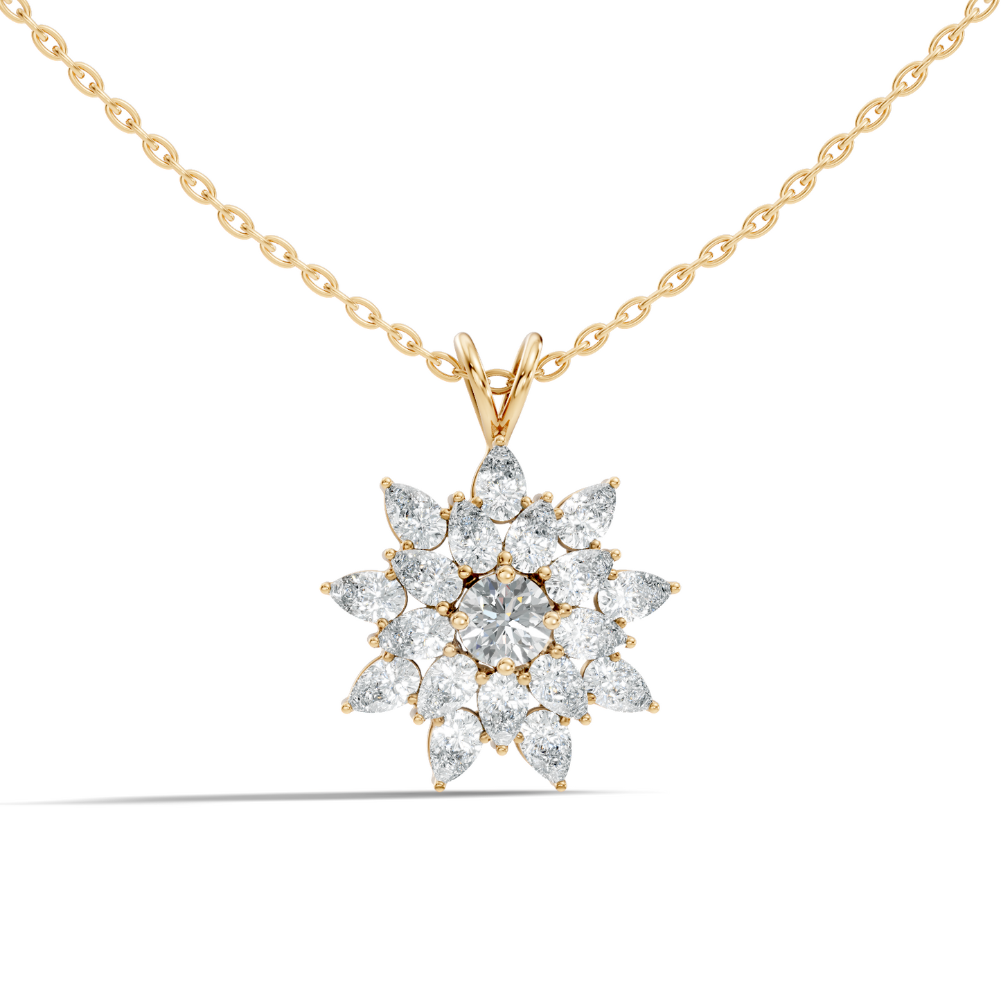 Elegant 3.67 CT Lab Diamond Pendant Necklace Pear Cut Colorless Vintage Gift for Her - HIGHCARAT DIAMONDS