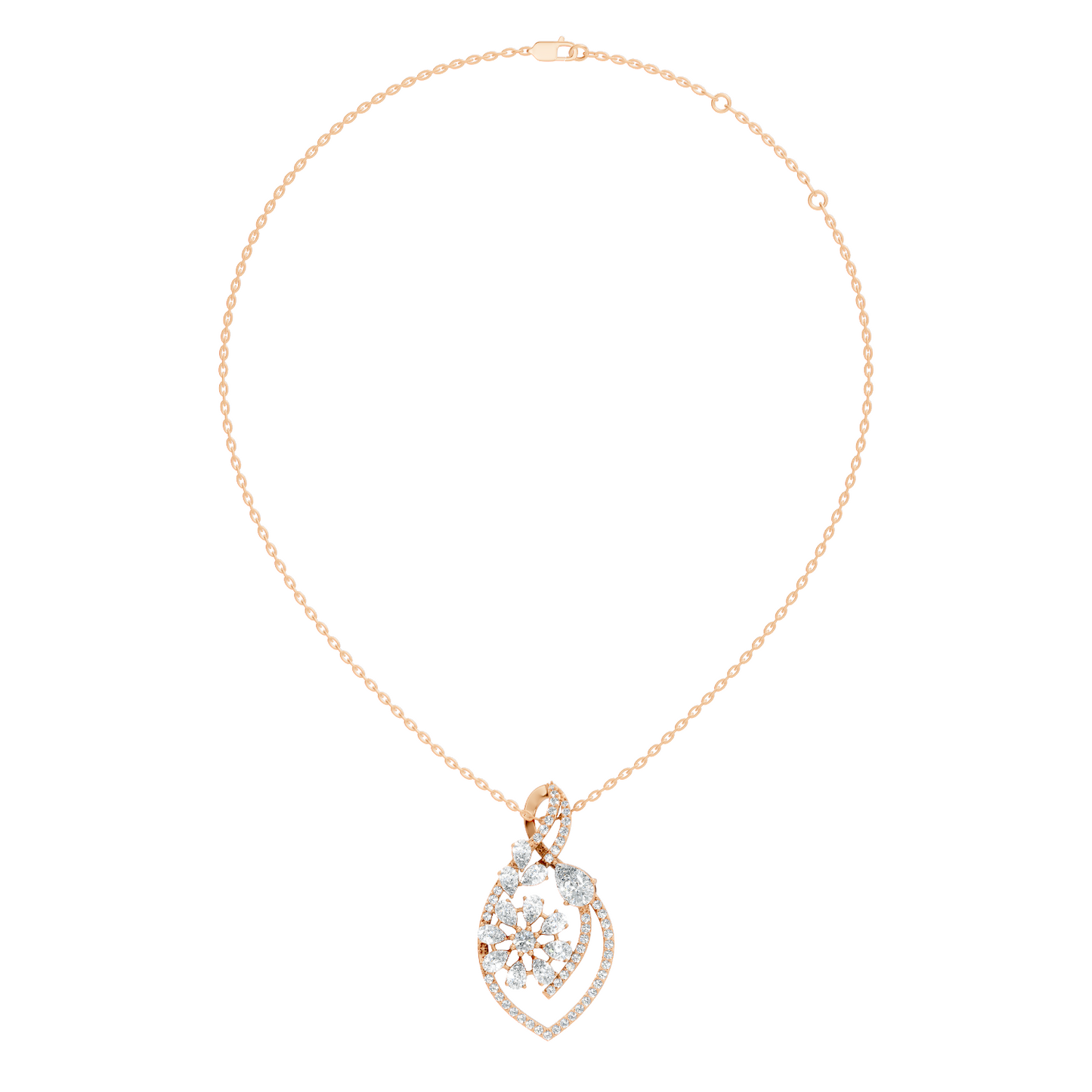 Round And Pear Cut  2.20 Ct Labgrown Diamond Pendant Vintage Jewelry Gift For Women - HIGHCARAT DIAMONDS