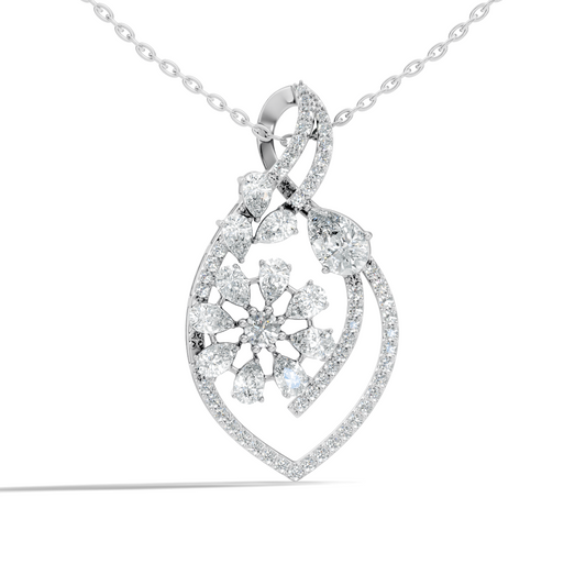 Round And Pear Cut  2.20 Ct Labgrown Diamond Pendant Vintage Jewelry Gift For Women - HIGHCARAT DIAMONDS