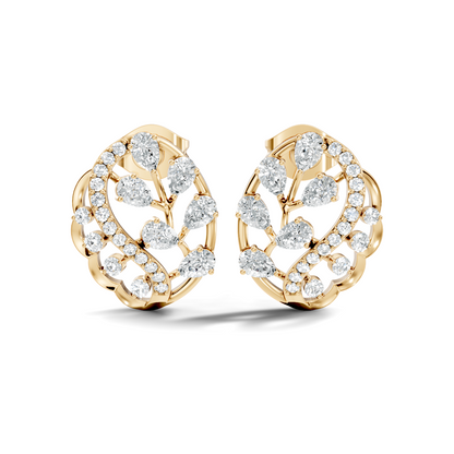 Round And Pear Shape 1.79 Ct Lab Grown & Natural Diamond Women Earrings - HIGHCARAT DIAMONDS