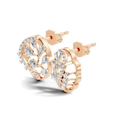 Round And Pear Shape 1.79 Ct Lab Grown & Natural Diamond Women Earrings - HIGHCARAT DIAMONDS